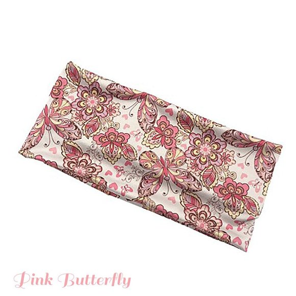 UO 3pc Boho Bandeau Wide Butterfly Floral Headwrap main image 5